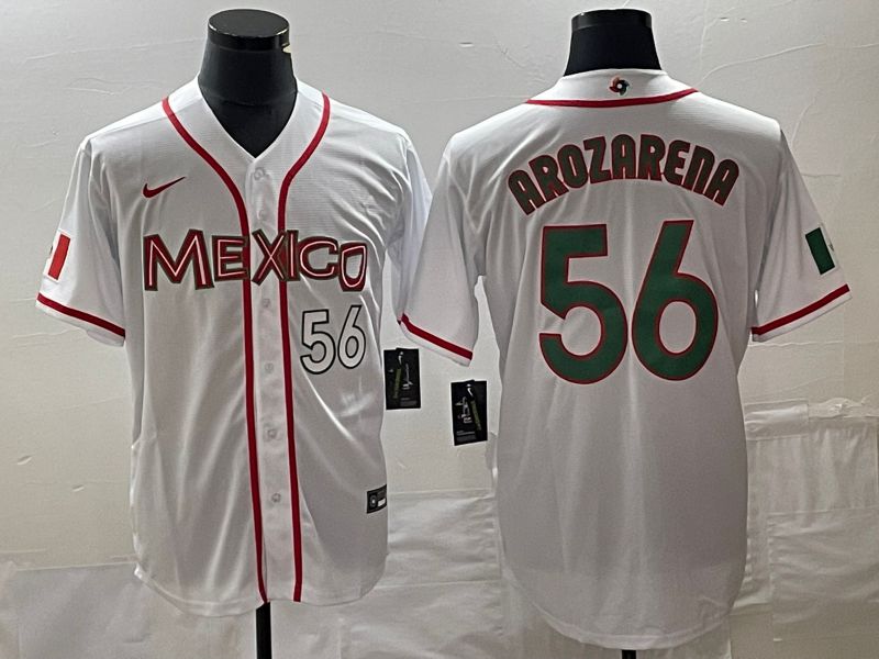 Men 2023 World Cub Mexico #56 Arozarena White green Nike MLB Jersey 4->cleveland browns->NFL Jersey